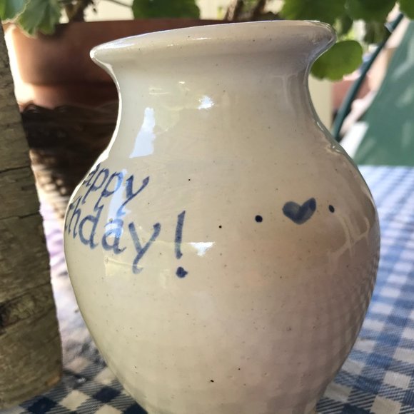 Handcrafted ceramic Birthday Vase - Picture 2 of 4